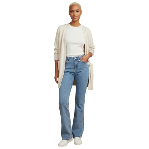 Mandalay and Company Denim - Blue High Waisted Zipper Fly 5 Pocket Flare bottom Jeans